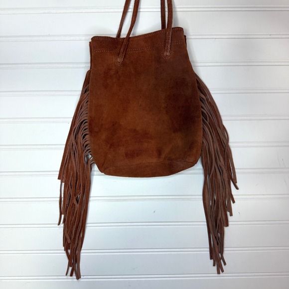 Monserat De Lucca Noe Petite Fringe Crossbody Bag - Brown Suede western boho - Picture 6 of 9